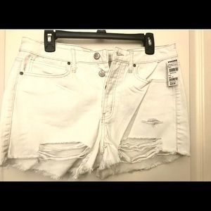 Tillys RSQ brand ivory jean cut off distressed shorts New with tags super cute